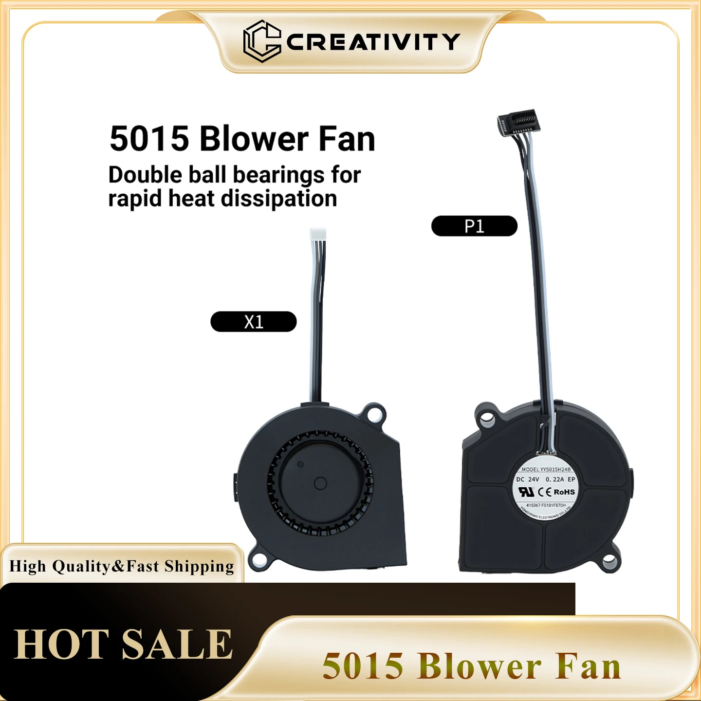 Вентилятор-нагнетатель 24В 5015 для 3D-принтеров Lab X1, X1C, P1P, P1S: высокоскоростной, малошумный, аксессуар для 3D-принтеров
Вентилятор-нагнетатель 24В 5015 для 3D-принтеров Lab X1, X1C, P1P, P1S: высокоскоростной, малошумный, аксессуар для 3D-принтеров