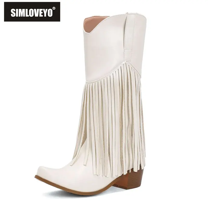 SIMLOVEYO Women Fringe Western Boots Square Toe Block Heels 5.5cm Slip On Flock Suede Plus Size 46 47 48 Leisure Retro Booties
SIMLOVEYO Women Fringe Western Boots Square Toe Block Heels 5.5cm Slip On Flock Suede Plus Size 46 47 48 Leisure Retro Booties