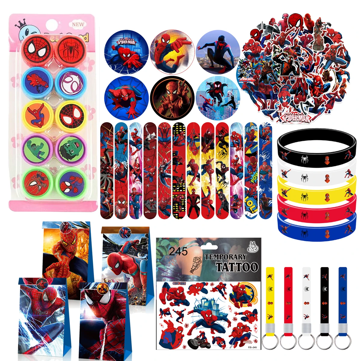 Disney Spiderman Party Favors Slap Bracelets Supplies Badge Gift Bag Keychains Seal Stamps Spiderman Party Decorations
Disney Spiderman Party Favors Slap Bracelets Supplies Badge Gift Bag Keychains Seal Stamps Spiderman Party Decorations
