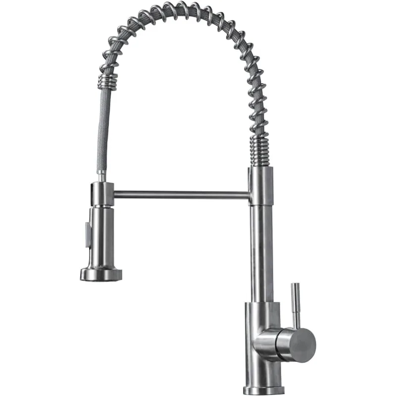 Kitchen Faucet with Pull Down Sprayer, Spring Single Handle Kitchen Sink Faucets Modern Brushed Nickel
Kitchen Faucet with Pull Down Sprayer, Spring Single Handle Kitchen Sink Faucets Modern Brushed Nickel