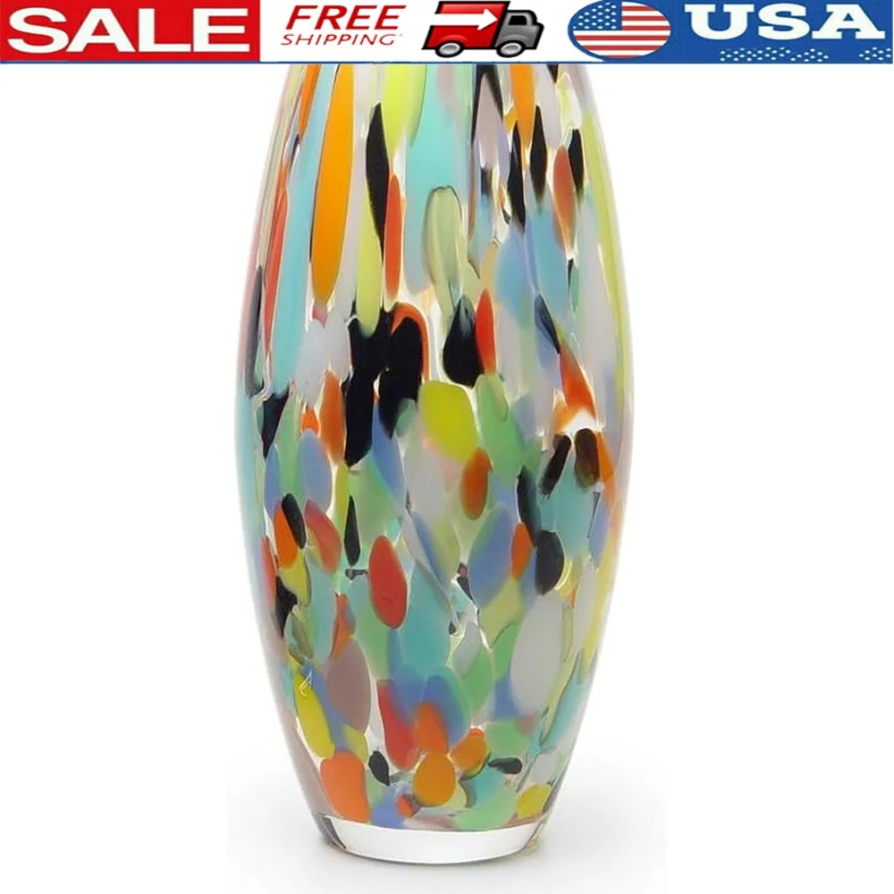 Hand Blown Glass Vase Multicolor Confetti Unique Centerpiece Art Decor Decorative Flower Holder Home Decoration Murano Style
Hand Blown Glass Vase Multicolor Confetti Unique Centerpiece Art Decor Decorative Flower Holder Home Decoration Murano Style
