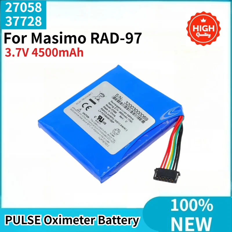 High Quality 27058 37728 PULSE Oximeter Battery 3.7V 4500mAh For Masimo RAD-97 Brand New Replacement Battery
High Quality 27058 37728 PULSE Oximeter Battery 3.7V 4500mAh For Masimo RAD-97 Brand New Replacement Battery