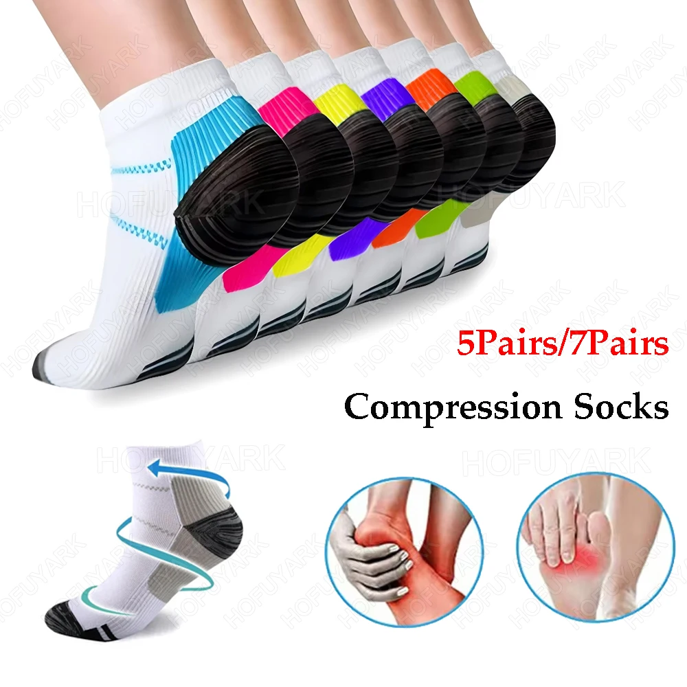 7/5Pairs Compression Socks Woman Man Plantar Fasciitis Foot Massage Promotes Blood Circulation Heel Spur Socks Travel Daily Wear
7/5Pairs Compression Socks Woman Man Plantar Fasciitis Foot Massage Promotes Blood Circulation Heel Spur Socks Travel Daily Wear
