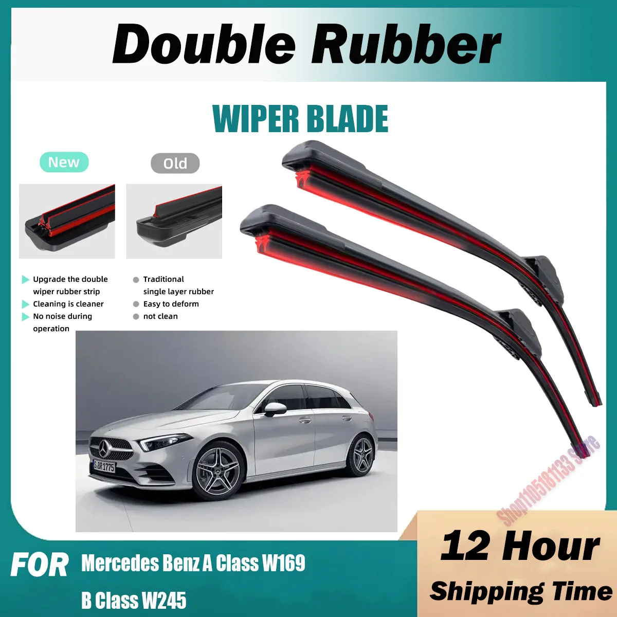 Double Rubber Car Wiper Blades For Mercedes Benz A Class W169 B Class W245 Front Windscreen Windshield Rubber Car Accessories
Double Rubber Car Wiper Blades For Mercedes Benz A Class W169 B Class W245 Front Windscreen Windshield Rubber Car Accessories
