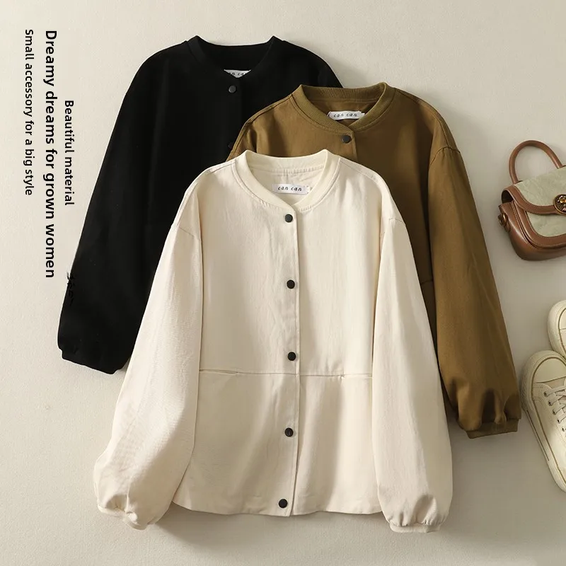 Женская бейсбольная куртка или свободная утягивающая весенне-осенняя хлопковая верхняя одежда с воротником-стойкой двойная верхняя одежда куртка больших размеров
Женская бейсбольная куртка или свободная утягивающая весенне-осенняя хлопковая верхняя одежда с воротником-стойкой двойная верхняя одежда куртка больших размеров