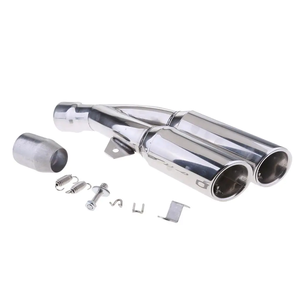 Dual Outlet Exhaust Muffler Pipe 304 Stainless Steel Motorcycle Slip-on End Baffle DB Killer for Street Bike Scooter 51mm
Dual Outlet Exhaust Muffler Pipe 304 Stainless Steel Motorcycle Slip-on End Baffle DB Killer for Street Bike Scooter 51mm