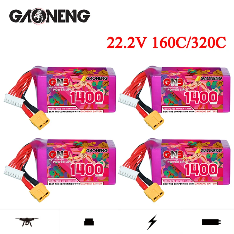 Литий-полимерный аккумулятор GNB 1400 мАч 6S 22,2 в 160C/320C для гоночного дрона FPV вертолета квадрокоптера, запчасти для моделей, 22,2 в, аккумуляторная батарея
Литий-полимерный аккумулятор GNB 1400 мАч 6S 22,2 в 160C/320C для гоночного дрона FPV вертолета квадрокоптера, запчасти для моделей, 22,2 в, аккумуляторная батарея