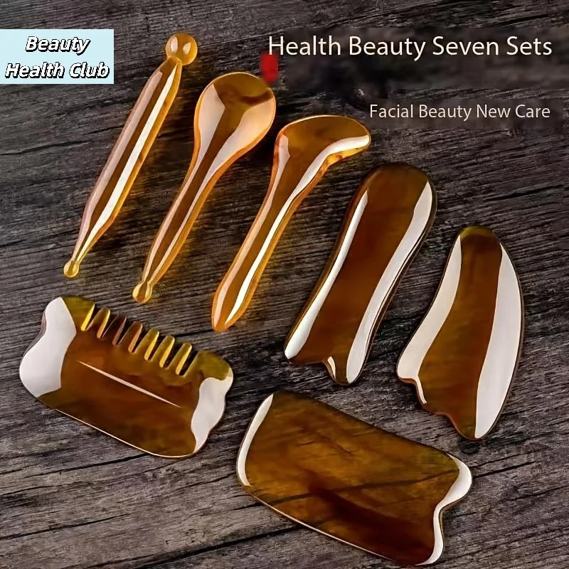 【7Pcs Amber Guasha Massage Tools Face Body Massage Beauty Tool Spa Skin Caring Neck Pain Relief Scraper Scraping Massage Board】
【7Pcs Amber Guasha Massage Tools Face Body Massage Beauty Tool Spa Skin Caring Neck Pain Relief Scraper Scraping Massage Board】