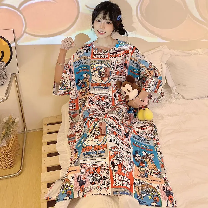 Новая женская ночная рубашка больших размеров с мультяшным принтом мыши, свободная ночнушка с коротким рукавом, милая ночная сорочка
Новая женская ночная рубашка больших размеров с мультяшным принтом мыши, свободная ночнушка с коротким рукавом, милая ночная сорочка