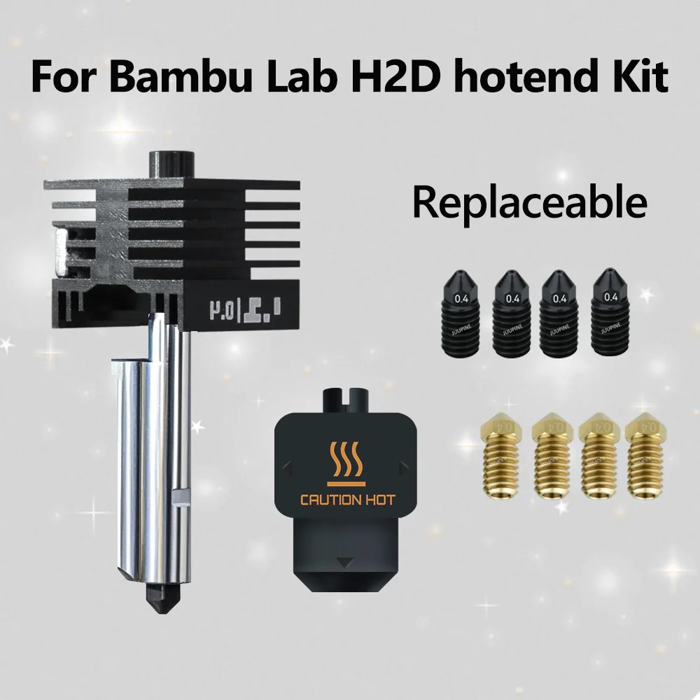 Сменный комплект Hotend для Bambu Lab H2D с насадкой из закаленной стали 0,2/0,4/0,6/0,8 мм, сменный комплект Hotend для комплекта Bambu Hotend
Сменный комплект Hotend для Bambu Lab H2D с насадкой из закаленной стали 0,2/0,4/0,6/0,8 мм, сменный комплект Hotend для комплекта Bambu Hotend