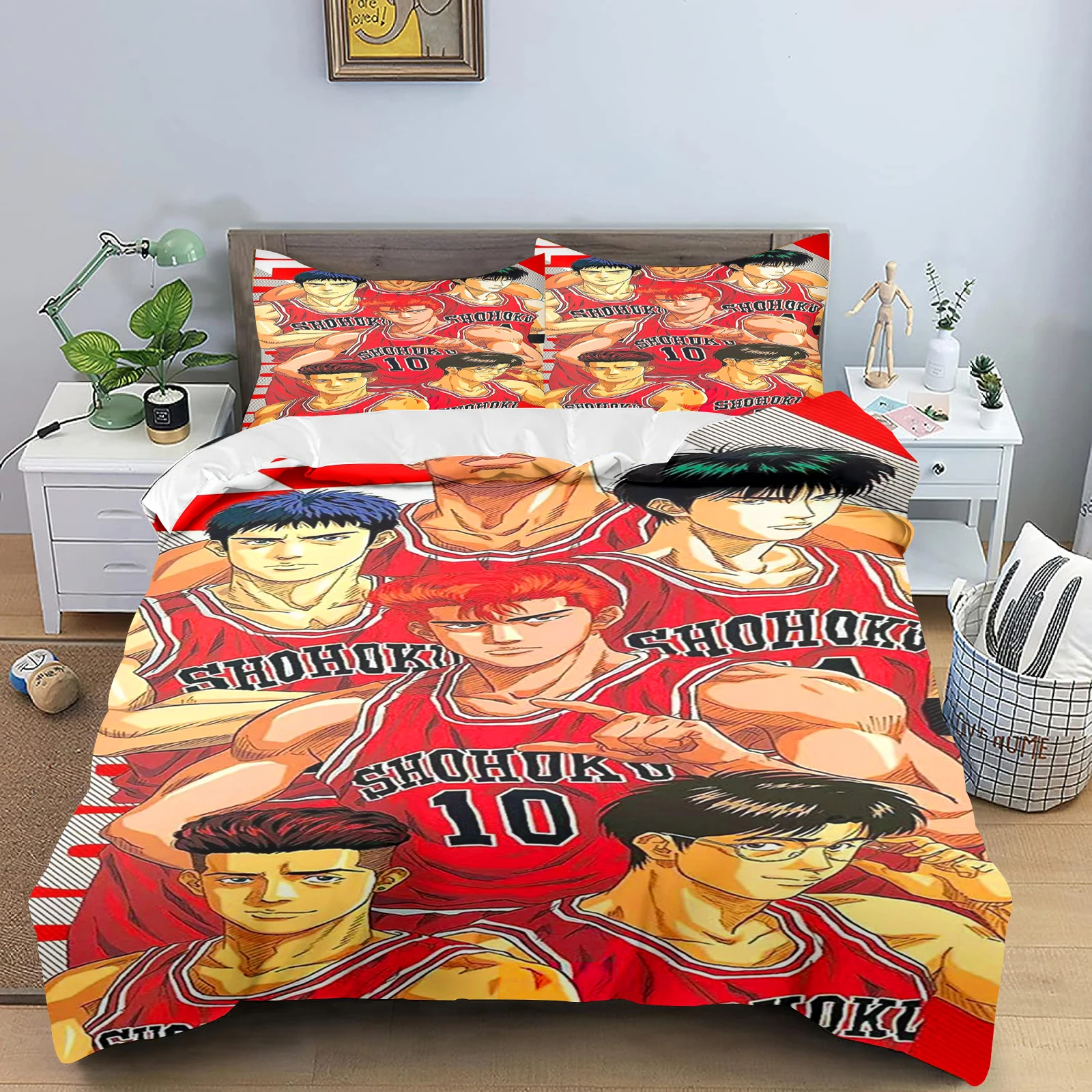 Basketball 3D Print Slam Dunk Bedding Set, Polyester, Cute Decor, Comfortable Set, Teenager Children, Soft Breathable Bedding
Basketball 3D Print Slam Dunk Bedding Set, Polyester, Cute Decor, Comfortable Set, Teenager Children, Soft Breathable Bedding
