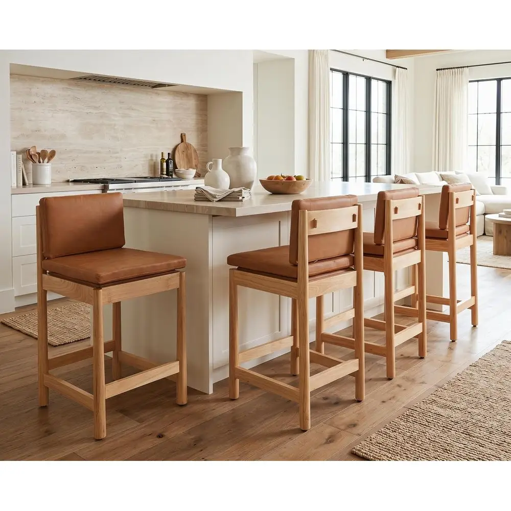 Natural Wood Upholstered 4-Piece Bar Stools Set, 26 Inch High with Back, Suitable for Kitchen Island, Dining Room, or Home Bar/P
Natural Wood Upholstered 4-Piece Bar Stools Set, 26 Inch High with Back, Suitable for Kitchen Island, Dining Room, or Home Bar/P