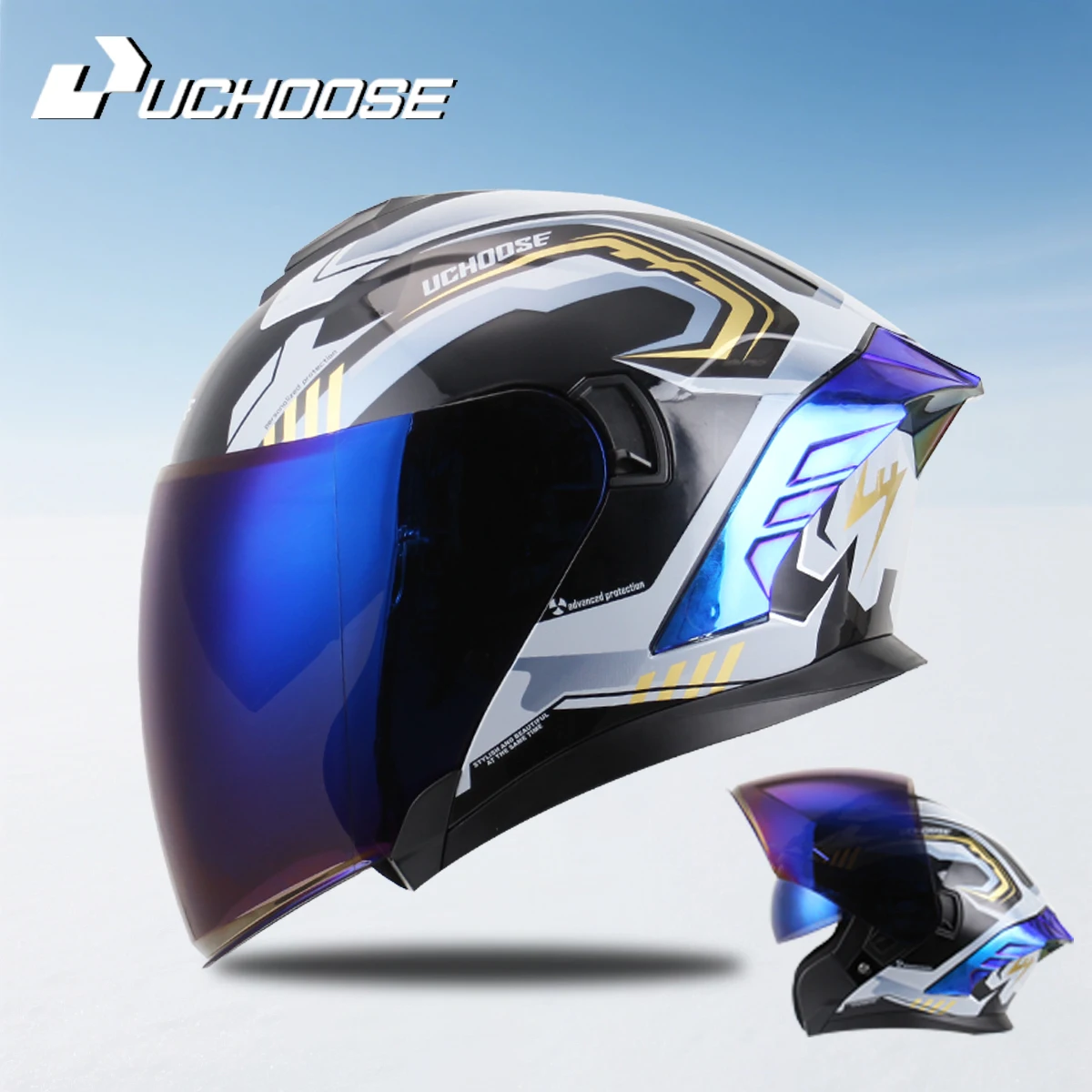 715 Motorcycle Dual Visor Flip-Up Modular Full-Face Helmet Anti-Fog Street Bike Racing Helmet for Women and Men Retro 3/4 Helmet
715 Motorcycle Dual Visor Flip-Up Modular Full-Face Helmet Anti-Fog Street Bike Racing Helmet for Women and Men Retro 3/4 Helmet