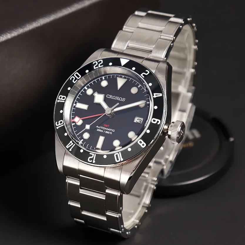 CRONOS Men Automatic Watch 41mm GMT Mechanical Wristwatch BGW-9 Luminous 20ATM Waterproof Sapphire Mirror Ceramic Bezel NH34
CRONOS Men Automatic Watch 41mm GMT Mechanical Wristwatch BGW-9 Luminous 20ATM Waterproof Sapphire Mirror Ceramic Bezel NH34