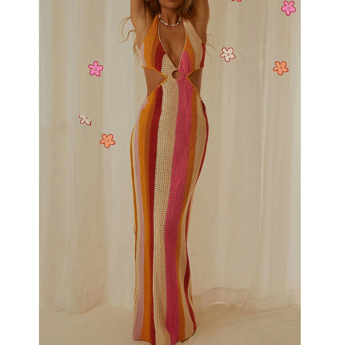 Women's Clothing Summer 2024 Trend Long Coquette Evening Dress Hanging Neck Backless Bandage Bohemian long Skirt
Women's Clothing Summer 2024 Trend Long Coquette Evening Dress Hanging Neck Backless Bandage Bohemian long Skirt