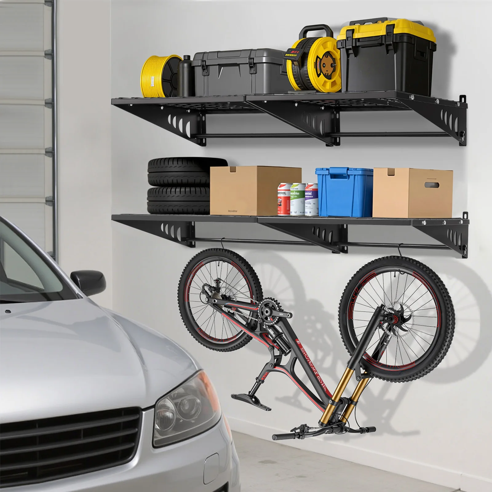 2-слойная гаражная полка для хранения, настенная сверхмощная полка, ручная мобильная стойка, держатель для электрической дрели, органайзер для инструментов
2-слойная гаражная полка для хранения, настенная сверхмощная полка, ручная мобильная стойка, держатель для электрической дрели, органайзер для инструментов