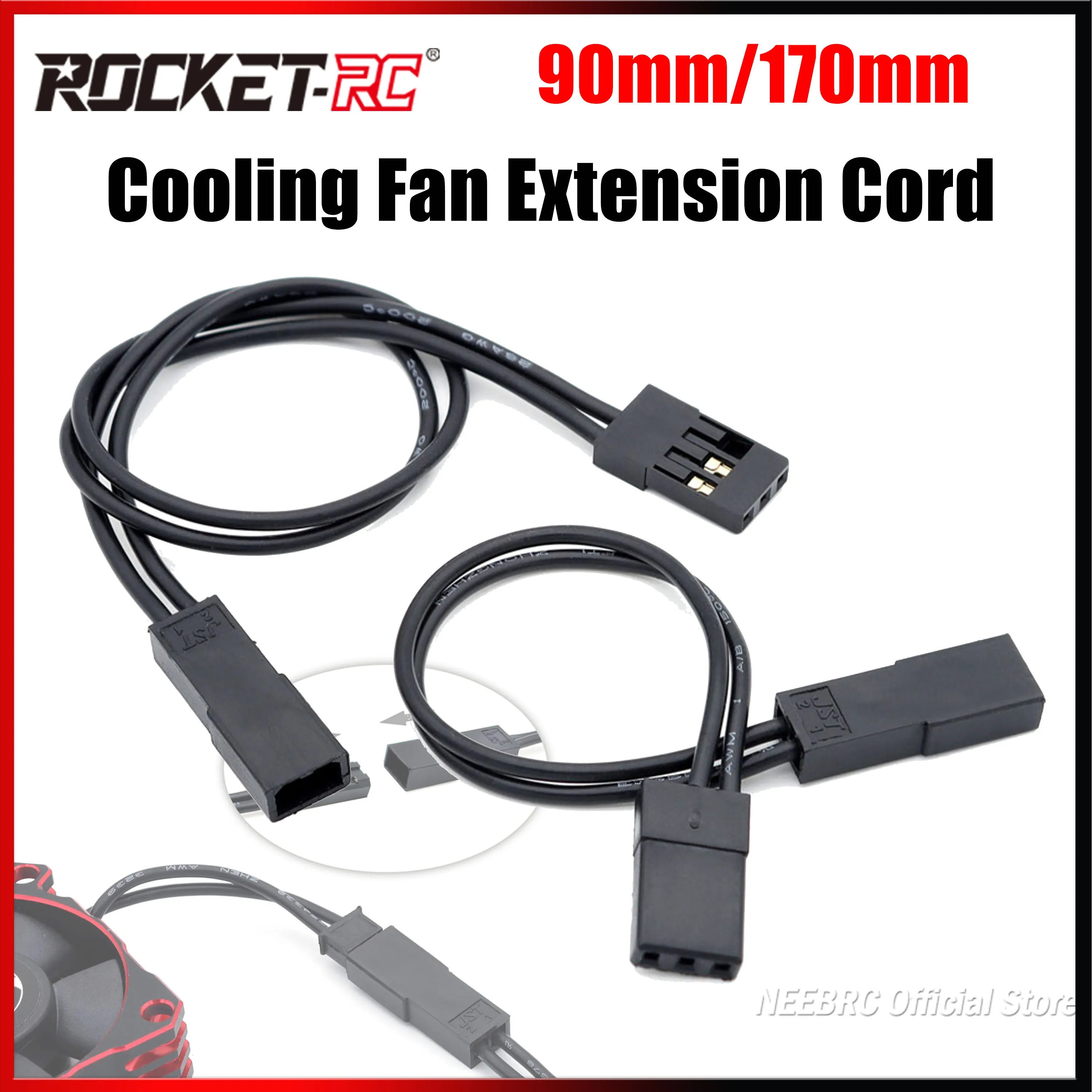 Cooling Fan Extension Cord Cable 90mm/170mm 26AWG Silicone Wire 2P JST to 3P JR Plug for RC Car Truck Aircraft Quadcopter Motor
Cooling Fan Extension Cord Cable 90mm/170mm 26AWG Silicone Wire 2P JST to 3P JR Plug for RC Car Truck Aircraft Quadcopter Motor