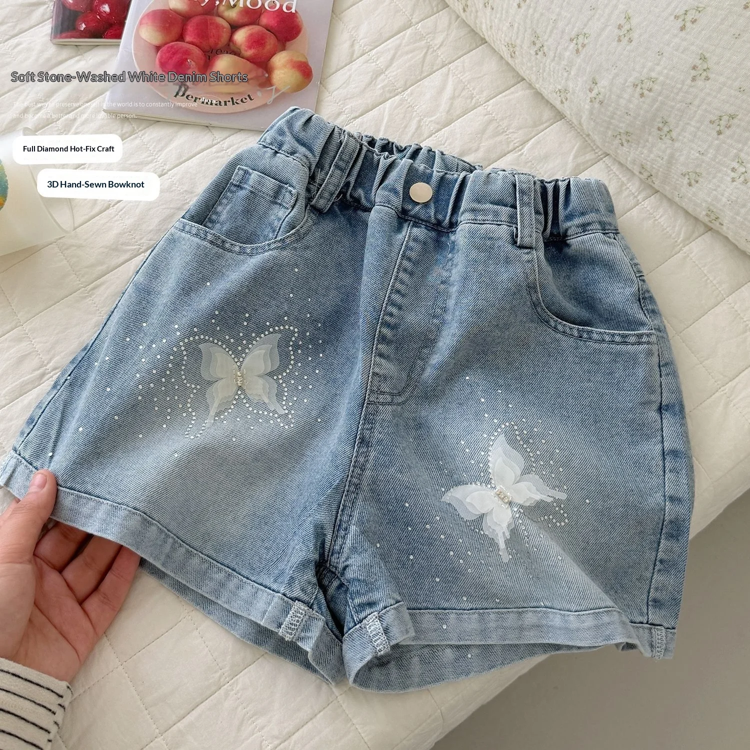 2026 Summer Girls Thin Denim Shorts, Butterfly Rhinestone Decor Casual Hot Pants for 90-160cm
2026 Summer Girls Thin Denim Shorts, Butterfly Rhinestone Decor Casual Hot Pants for 90-160cm