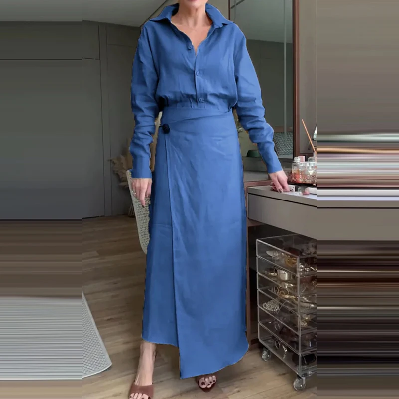 Elegant Single Breasted Long Sleeve Half Skirts Matching Sets Office Lady Commuting Outfit Solid Color Fashion Slim 2 Piece Sets
Elegant Single Breasted Long Sleeve Half Skirts Matching Sets Office Lady Commuting Outfit Solid Color Fashion Slim 2 Piece Sets