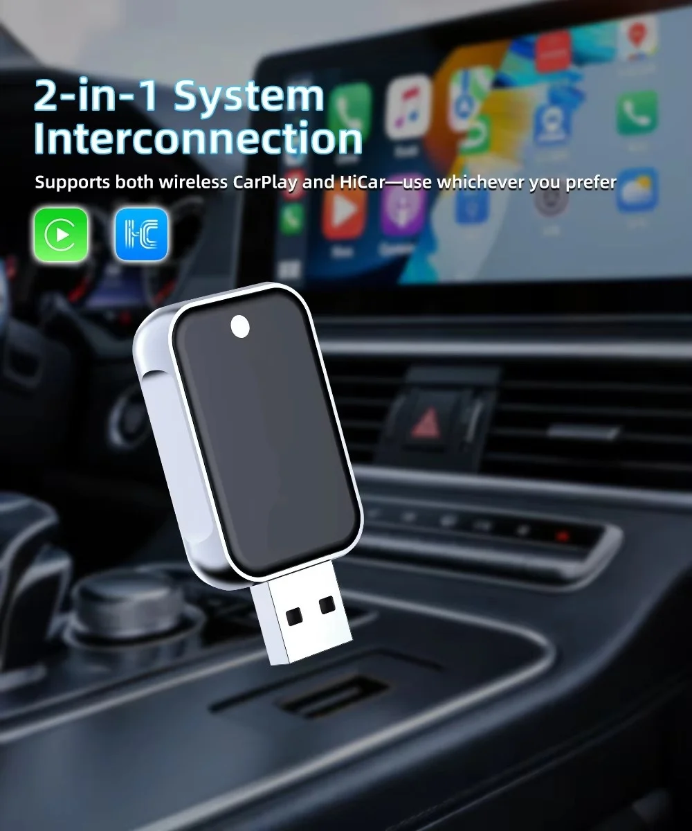HGB0E 2-in-1 Car Smart Box Wireless CarPlay & HiCar Adapter BT 4.2 WIFI 4 Plug and Play Auto Connection Automotive Smart Chip
HGB0E 2-in-1 Car Smart Box Wireless CarPlay & HiCar Adapter BT 4.2 WIFI 4 Plug and Play Auto Connection Automotive Smart Chip