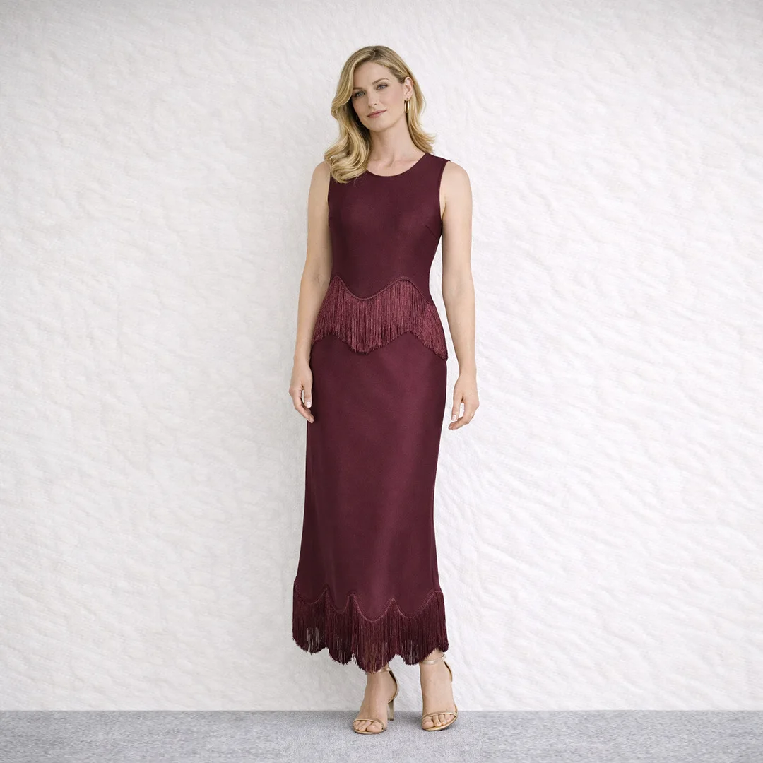 Elegant Slimming Mid-Length Red Fringe Splice Wrap Dress Women's Fashionable Party Dinner Evening Gown Birthday Celebrate Wear
Elegant Slimming Mid-Length Red Fringe Splice Wrap Dress Women's Fashionable Party Dinner Evening Gown Birthday Celebrate Wear
