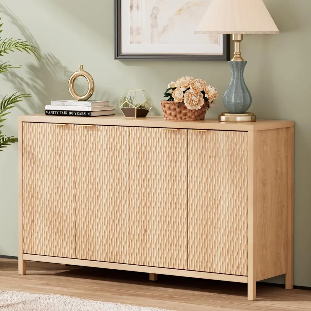 Living room cabinet Fluted Sideboard Buffet Cabinet with Adjustable Shelves, Storage Accent Cabinet with 4 Doors
Living room cabinet Fluted Sideboard Buffet Cabinet with Adjustable Shelves, Storage Accent Cabinet with 4 Doors