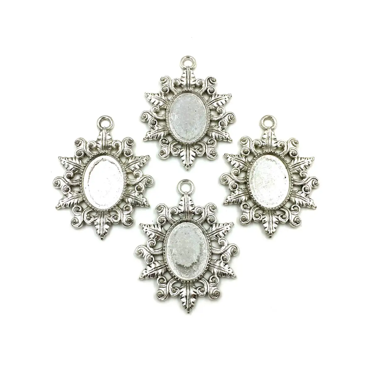 50PCS Vintage Silver Tone Oval Pentants Base Setting Leaf Flower Decoration Fit Cabochon 18x13mm DIY Necklace Jewelry Accessorie
50PCS Vintage Silver Tone Oval Pentants Base Setting Leaf Flower Decoration Fit Cabochon 18x13mm DIY Necklace Jewelry Accessorie