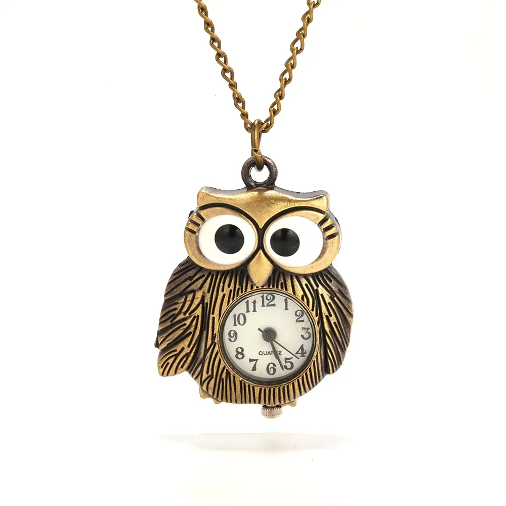Small bronze big eyes fat owl Roman scale pocket watch retro gift personality creative quartz pocket watch with necklace
Small bronze big eyes fat owl Roman scale pocket watch retro gift personality creative quartz pocket watch with necklace