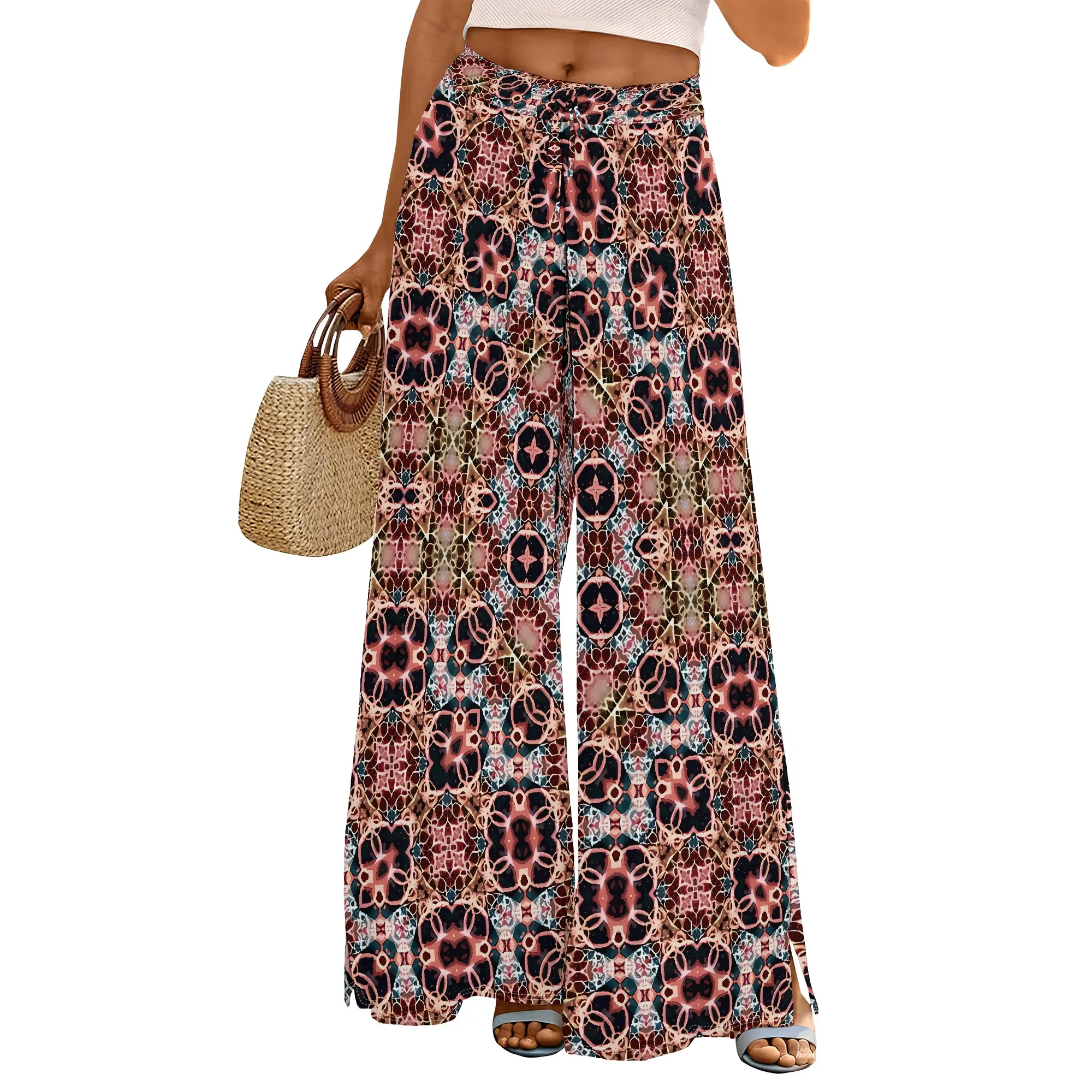 Women's clothing 2025 spring/summer new item custom high waisted printed floral polka dot casual beach slim fit wide leg pants
Women's clothing 2025 spring/summer new item custom high waisted printed floral polka dot casual beach slim fit wide leg pants