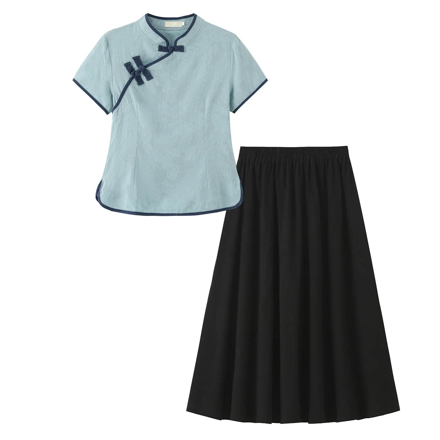 Summer Class Uniform Chinese National Style Short-sleeved Top Suit Student Chorus Stage Performance Uniform
Summer Class Uniform Chinese National Style Short-sleeved Top Suit Student Chorus Stage Performance Uniform