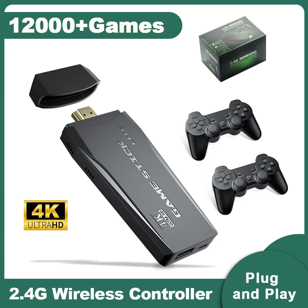 Kinhank Video Game Console Built-in 12000 Games Game Stick With 2.4G Wireless Controller Christmas Gift
Kinhank Video Game Console Built-in 12000 Games Game Stick With 2.4G Wireless Controller Christmas Gift