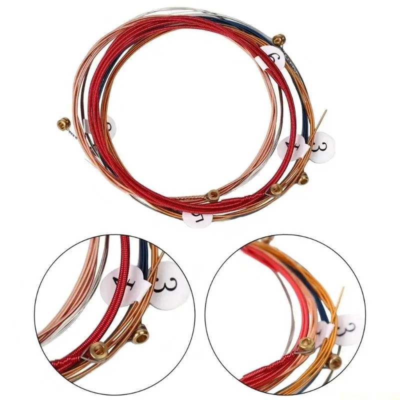 U2JB Folk Guitar Strings Acoustic Folk Guitar Strings Replacement Part for Classical Folk Guitar Musical Instrument Part