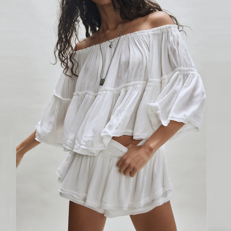 Elegant U-neck Pullover Top & Short Summer Set Women Casual Bat Sleeve Solid 2Pc Outfits Temperament Fashion Draped Sweet Suits
Elegant U-neck Pullover Top & Short Summer Set Women Casual Bat Sleeve Solid 2Pc Outfits Temperament Fashion Draped Sweet Suits