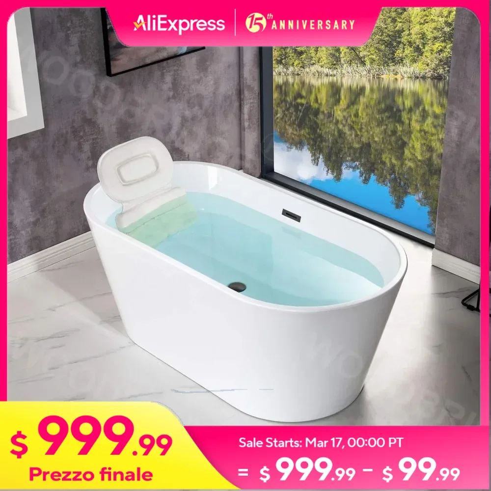59" Freestanding Bathtub with Bathtub Spa Pillow,Bottom with Stainless Steel Bracket Makes,1- 2 Persons Bathing, Luxury Bathtub
59" Freestanding Bathtub with Bathtub Spa Pillow,Bottom with Stainless Steel Bracket Makes,1- 2 Persons Bathing, Luxury Bathtub