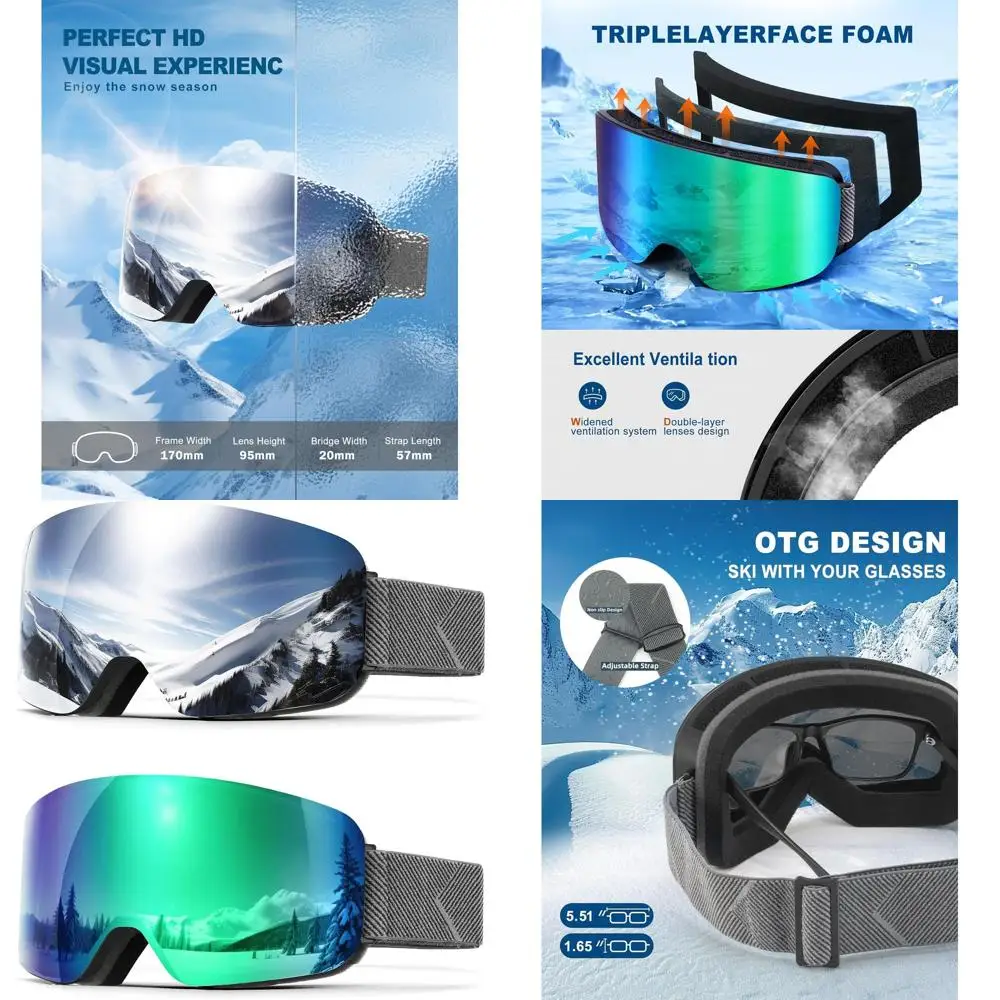 Очки унисекс для лыж и сноуборда с защитой от запотевания и полной защитой от ультрафиолета
Очки унисекс для лыж и сноуборда с защитой от запотевания и полной защитой от ультрафиолета