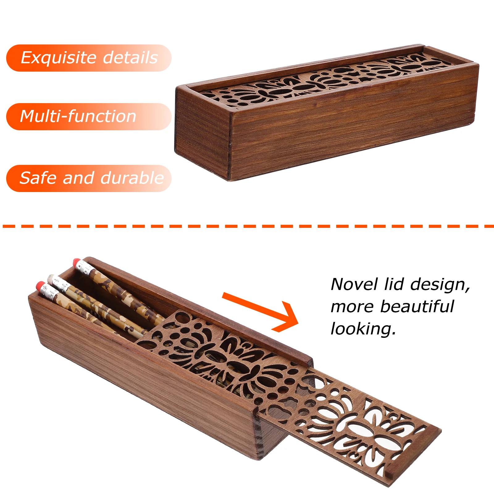 Hollow Out Wooden Pencil Case Student Organizer Storage Multi-functional Stationery
Hollow Out Wooden Pencil Case Student Organizer Storage Multi-functional Stationery
