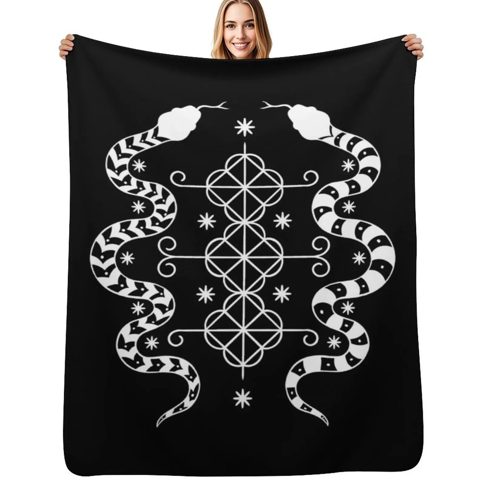 Damballah Wedo Veve loa symbol Throw Blanket Reusable Durable Soft Blanket for All Seasons
Damballah Wedo Veve loa symbol Throw Blanket Reusable Durable Soft Blanket for All Seasons