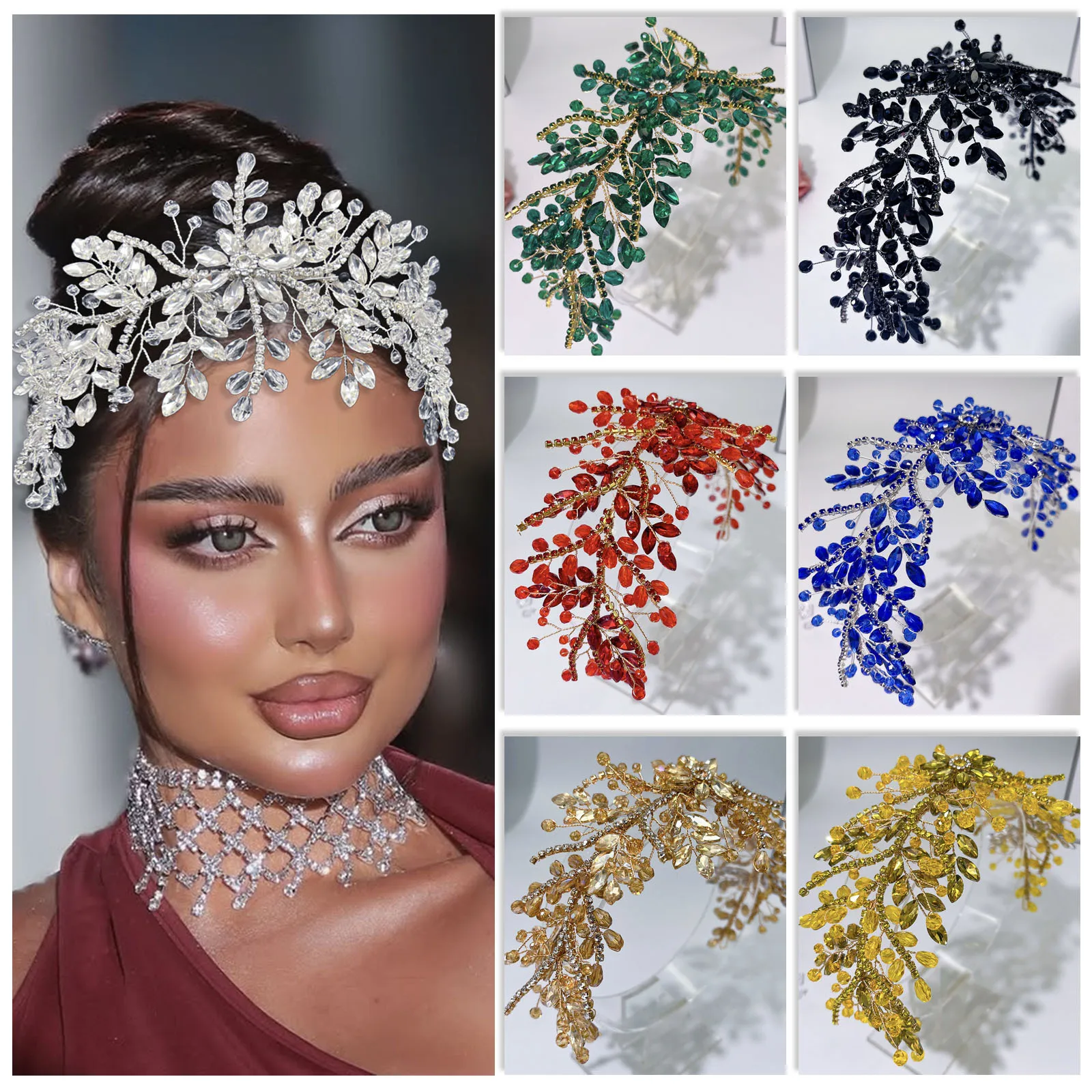 DZ273 Sparkling Colored Diamond Bridal Jewelry Wedding Headpiece Luxury Pageant Headband High Quality Handmade Hair Accessories
DZ273 Sparkling Colored Diamond Bridal Jewelry Wedding Headpiece Luxury Pageant Headband High Quality Handmade Hair Accessories