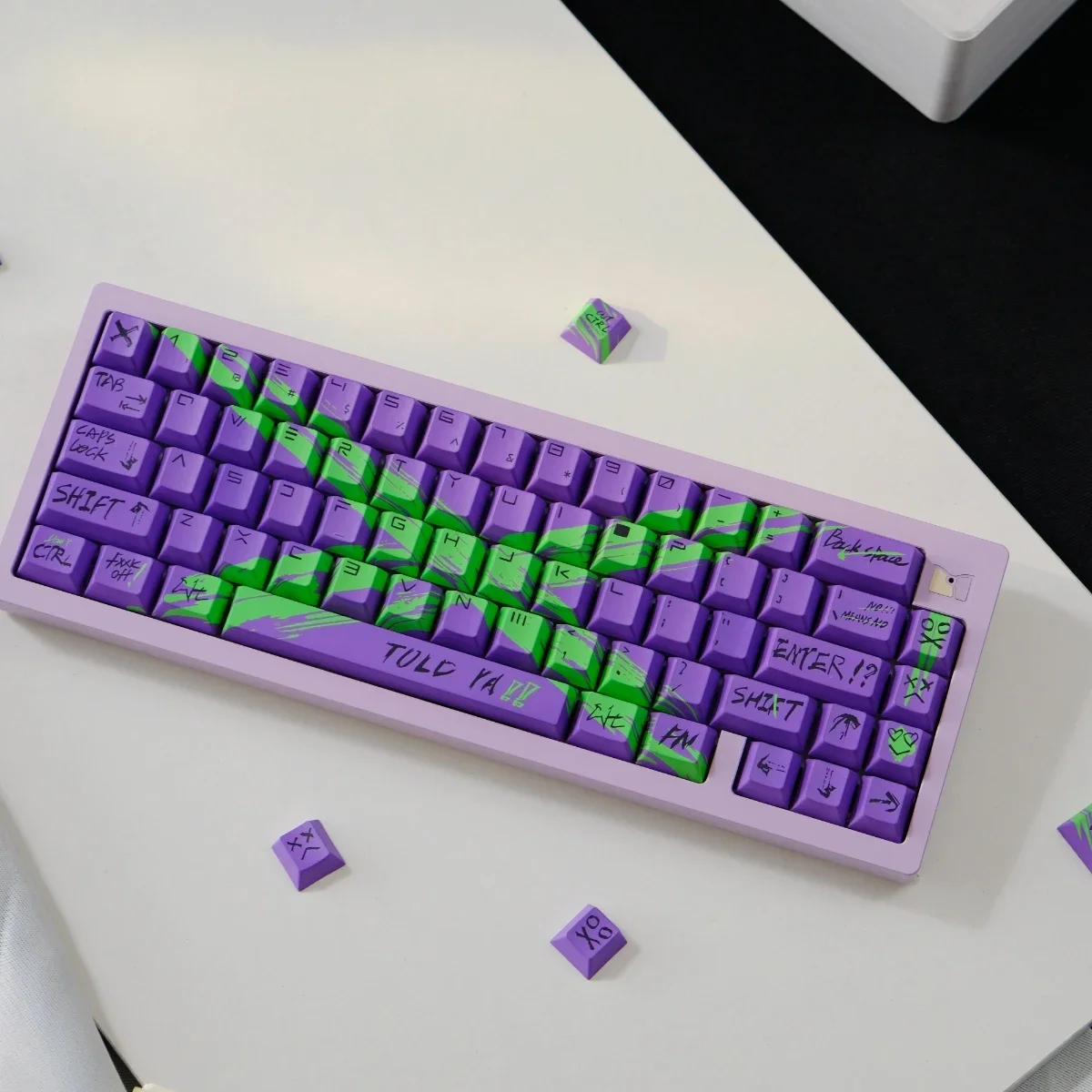 KBCaps Against invalid Purple Green Keycaps Cherry Profile PBT Dye-Sub For 61/64/68 MX Switches Mechanical Gaming Keyboard
KBCaps Against invalid Purple Green Keycaps Cherry Profile PBT Dye-Sub For 61/64/68 MX Switches Mechanical Gaming Keyboard