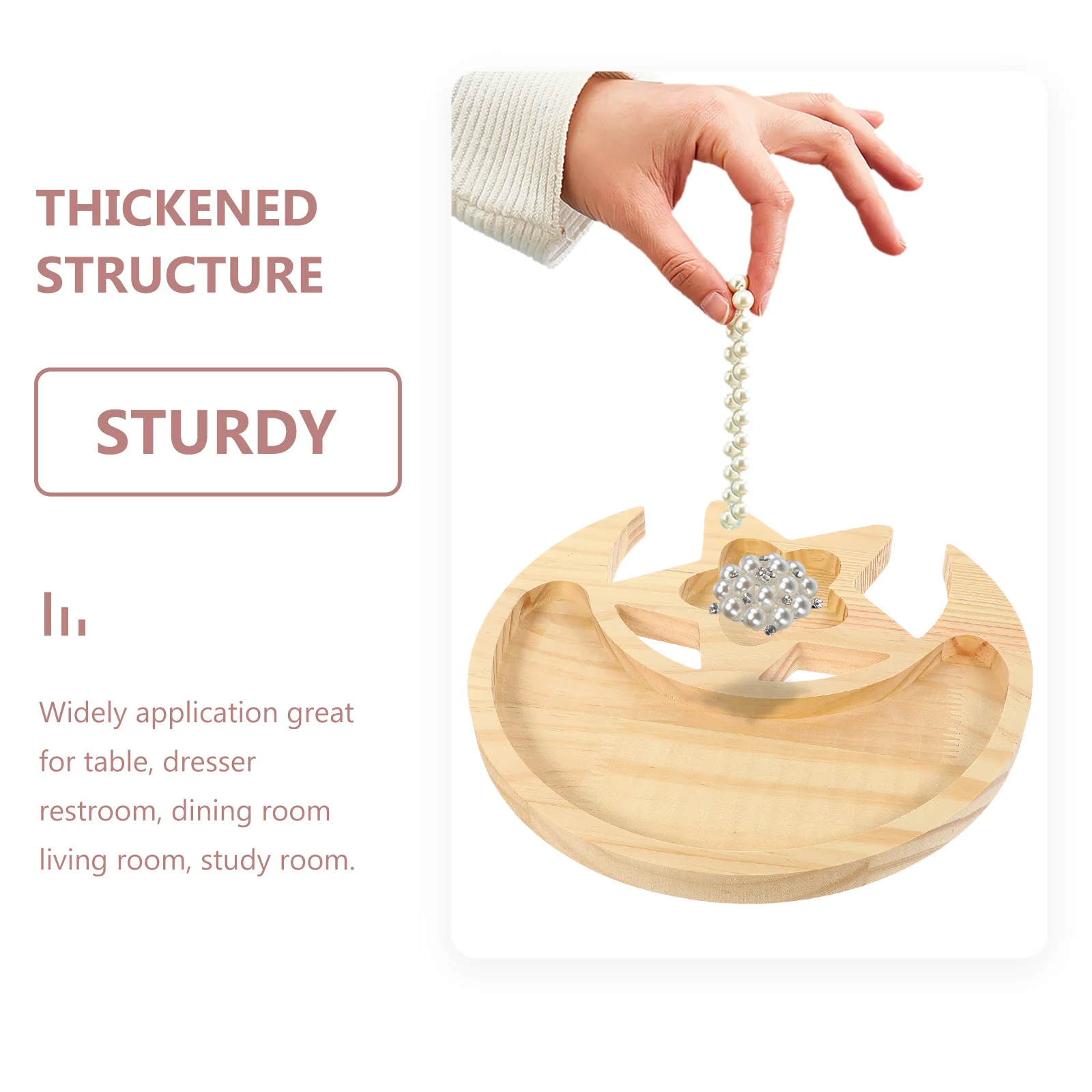 Moon Star Solid Wood Storage Tray Creative Chic Organizer for Living Room Dining Room Desktop Snack Serving Food Plate
Moon Star Solid Wood Storage Tray Creative Chic Organizer for Living Room Dining Room Desktop Snack Serving Food Plate