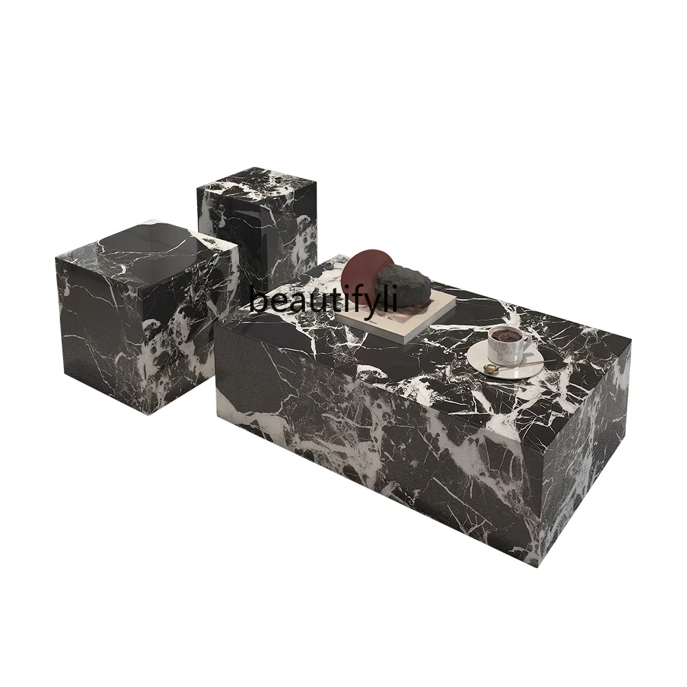 Natural marble black coffee table rectangular, light luxury minimalist creative side table living room small apartment
Natural marble black coffee table rectangular, light luxury minimalist creative side table living room small apartment