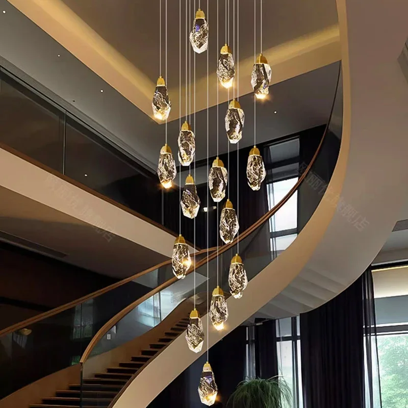 Nordic Crystal Chandelier Staircase Dining Living Room Pendant Lamp Minimalist Decor Indoor Lighting Suspension Design Fixture
Nordic Crystal Chandelier Staircase Dining Living Room Pendant Lamp Minimalist Decor Indoor Lighting Suspension Design Fixture