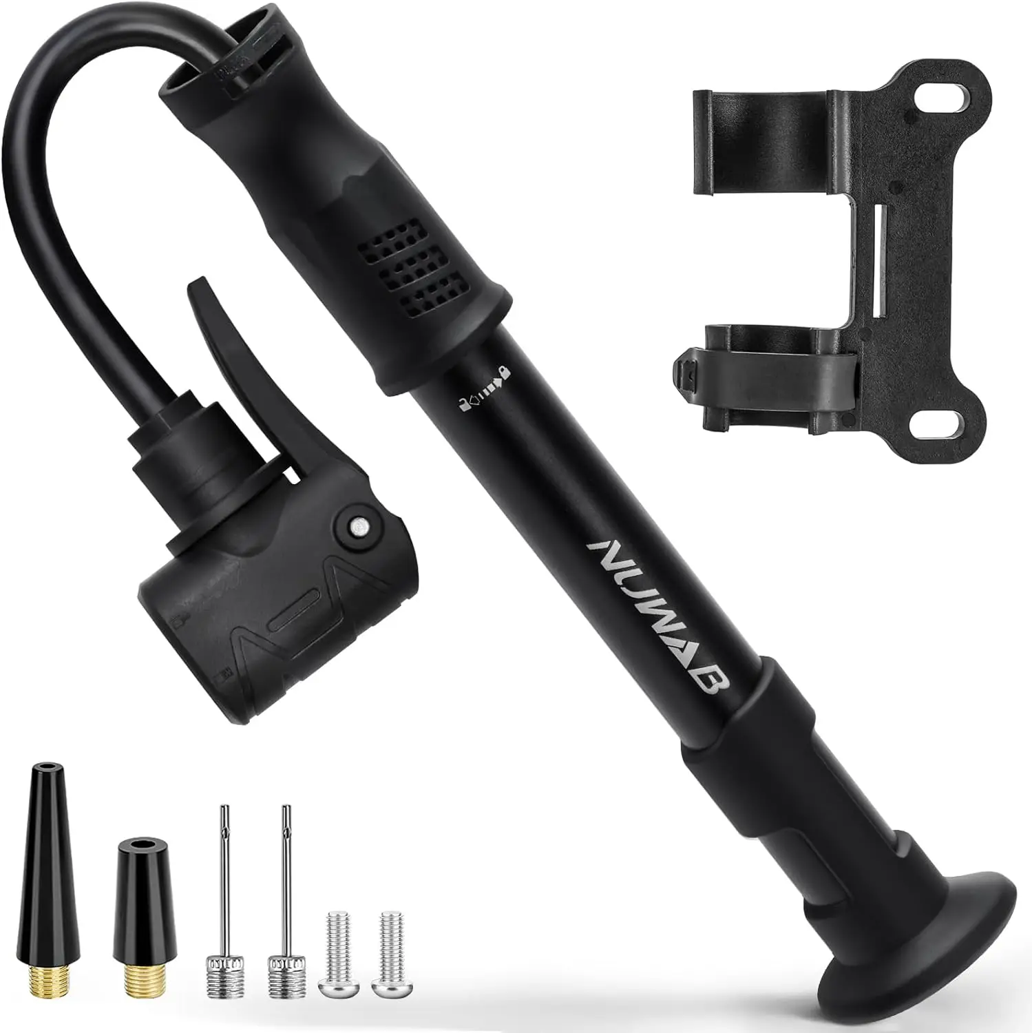 10 inch Mini Bike Pump, 100PSI Hand Bicycle Pump for Schrader & Presta Valves, Portable with Bracket
10 inch Mini Bike Pump, 100PSI Hand Bicycle Pump for Schrader & Presta Valves, Portable with Bracket