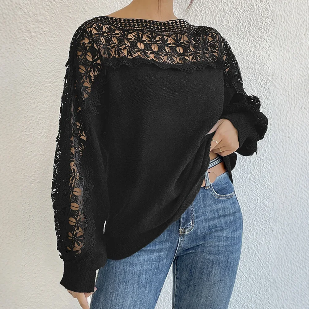 Women's Sweater All Season Fashion Elegant Lace Plain Long Sleeve Boat Neck Anniversary Sweater
Women's Sweater All Season Fashion Elegant Lace Plain Long Sleeve Boat Neck Anniversary Sweater