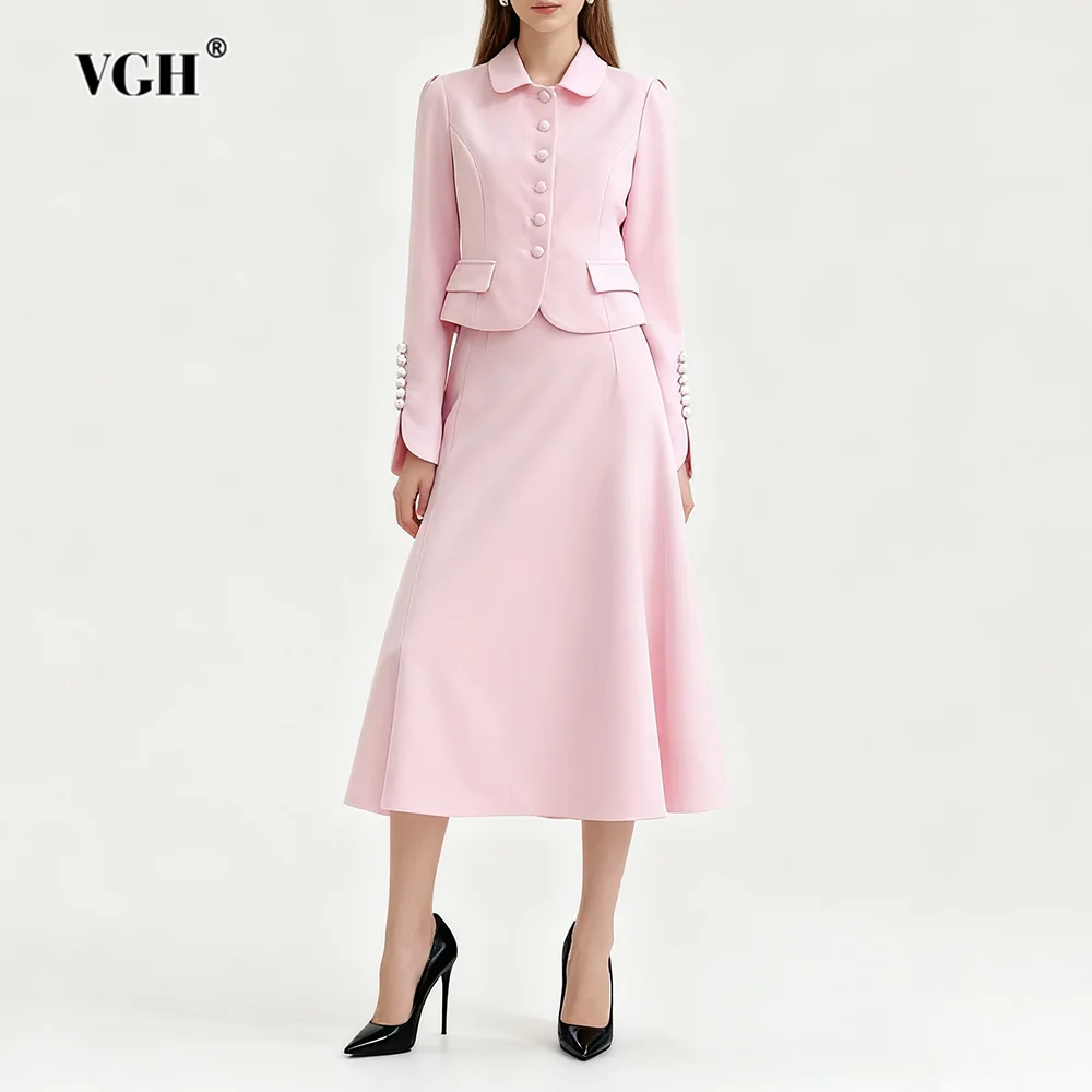 VGH однотонный темпераментный комплект из двух предметов для женщин, куртка с длинными рукавами и пуговицами с лацканами, элегантная юбка с высокой талией, шикарные женские комплекты
VGH однотонный темпераментный комплект из двух предметов для женщин, куртка с длинными рукавами и пуговицами с лацканами, элегантная юбка с высокой талией, шикарные женские комплекты