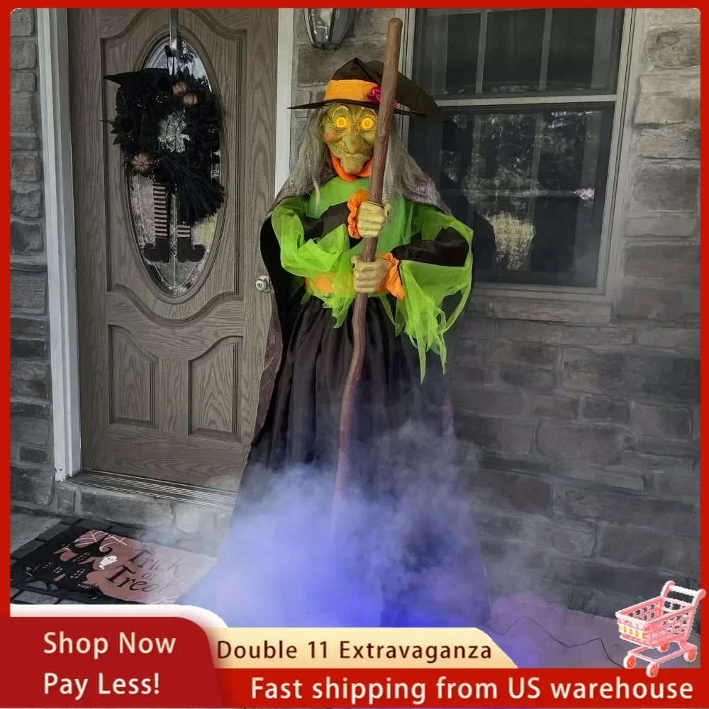 6-Ft. Tall Cauldron Witch, Motion-Activated Spooky Halloween Animatronic, Plug-in Talking Halloween Prop for Indoor Decorations
6-Ft. Tall Cauldron Witch, Motion-Activated Spooky Halloween Animatronic, Plug-in Talking Halloween Prop for Indoor Decorations
