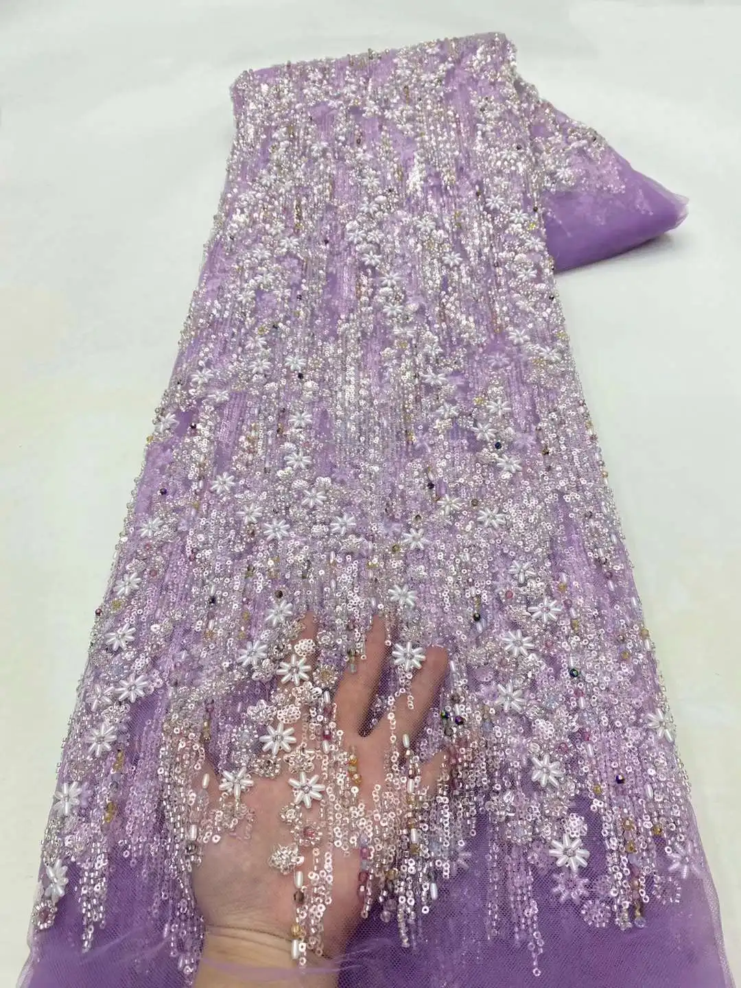 5 Yards Luxury African Sequins Groom Lace Fabric 2024 High Quality French Nigerian Beaded Lace Fabric For Wedding Dress
5 Yards Luxury African Sequins Groom Lace Fabric 2024 High Quality French Nigerian Beaded Lace Fabric For Wedding Dress
