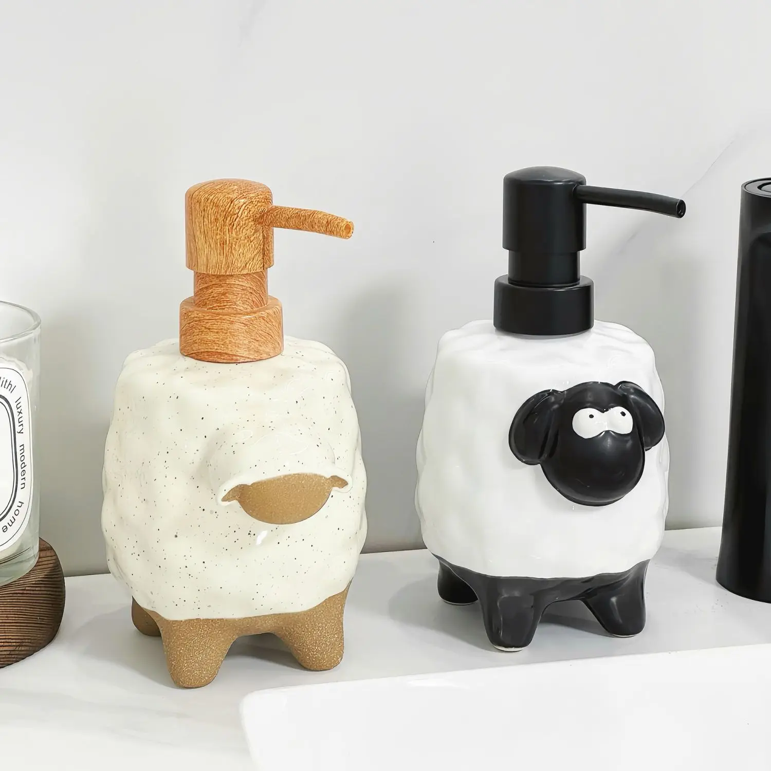 Cute Sheep Ceramic Lotion Bottle Creative Soap Dispenser Bathroom Hand Wash Lotion Shower Gel Press Packaged Empty Bottle
Cute Sheep Ceramic Lotion Bottle Creative Soap Dispenser Bathroom Hand Wash Lotion Shower Gel Press Packaged Empty Bottle