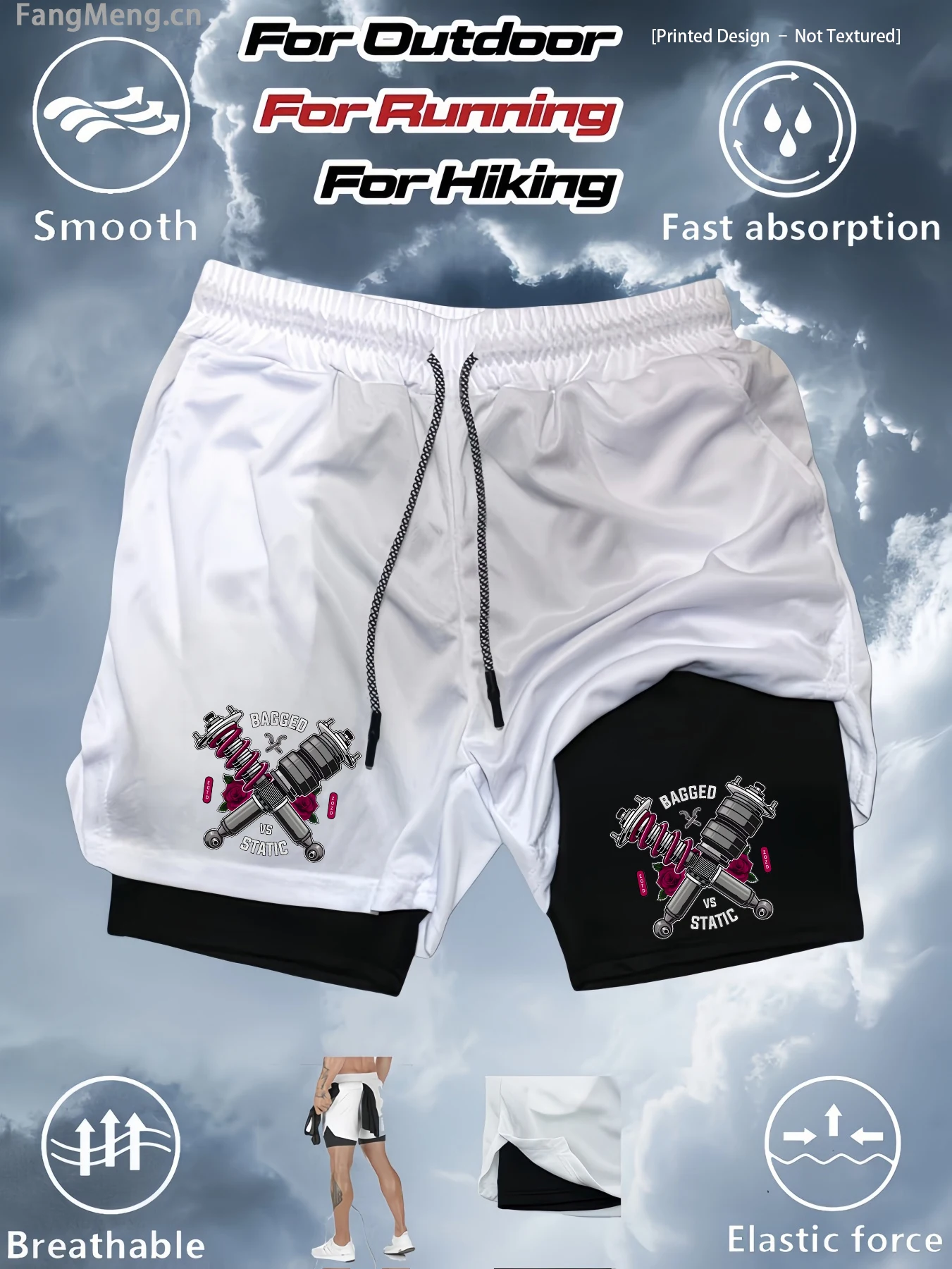 Summer performance shorts, men's mechanical pattern fitness outdoor sports compression shorts, training running mesh two-in-one
Summer performance shorts, men's mechanical pattern fitness outdoor sports compression shorts, training running mesh two-in-one