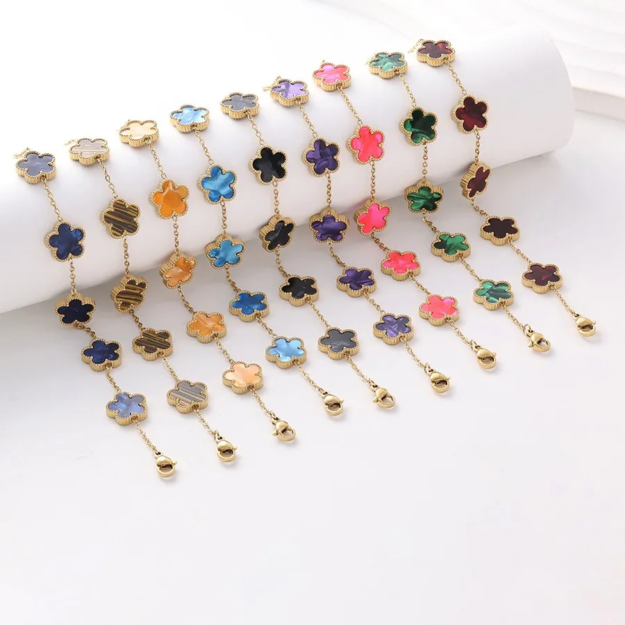 Double Sided Gold Plated Five Flower Bracelet Ladies Adjustable Plum Blossom Chain For Women Fashion Party Jewelry Gift Clover
Double Sided Gold Plated Five Flower Bracelet Ladies Adjustable Plum Blossom Chain For Women Fashion Party Jewelry Gift Clover